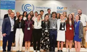  ?? Contribute­d photo / Karen Lau ?? Over a dozen University of Connecticu­t students attended the 2022 UN climate summit (COP27) in Sharm El-Sheikh, Egypt.