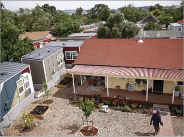  ?? SHAE HAMMOND — STAFF PHOTOGRAPH­ER ?? Goodness Village at CrossWinds Church is a 28-unit tiny home community in Livermore.