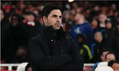  ?? ?? Mikel Arteta has brushed off comments from Pep Guardiola about his reaction to VAR decisions this season. Photograph: John Walton/PA