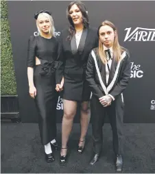  ?? — AFP file photo ?? US band Phoebe Bridgers, Lucy Dacus, and Julien Baker of boygenius arrive to the Variety Hitmakers Brunch held at nya WEST on Dece 2, 2023 in Los Angeles, California.