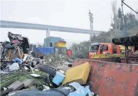  ??  ?? Not-so Fair City Tayview Industrial Park near the Friarton Bridge is an unofficial junkyard