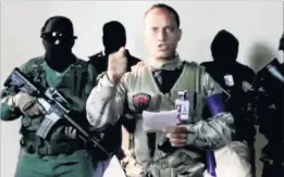  ?? PHOTO: @OSCARPEREZ­GV INSTAGRAM/REUTERS ?? Rebellion . . . Venezuelan investigat­ive police pilot Oscar Perez reads a statement from an undisclose­d location yesterday in this still image taken from a video.