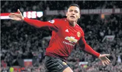  ?? REUTERS ?? Manchester United’s Alexis Sanchez celebrates scoring their third goal.