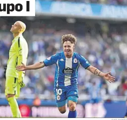  ?? SUSI GARCÍA ?? Un jugador del Deportivo celebra un gol esta temporada.