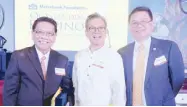  ??  ?? Member of the 2017 Metrobank Foundation Outstandin­g Filipinos final board of judges GMA Network senior vice president for radio Mike Enriquez, De La Salle University Department of Economics’ Dr. Tereso Tullao and Rotary Club of Makati Metro’s Johnny Sy