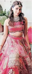  ?? ?? ALIA Bhatt’s mehendi lehenga, designed by Manish Malhotra, took 3 000 hours to make.