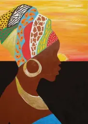  ?? ?? ◀ Caroline Farr African Beauty, acrylic, 14311in (35.5328cm)