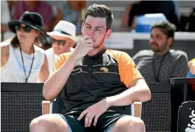  ?? PHOTOSPORT ?? One of the ones that got away? Cameron Norrie reflects on his 6-4 6-2 loss to Tennys Sandgren in the final in Auckland, where the New Zealand-raised British player made a big impression.