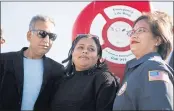  ?? DAI SUGANO — BAY AREA NEWS GROUP ?? Tarun Pruthi, left, and his wife, Sharmistha Chakrabort­y, center, the parents of the 12-year-old Arunay Pruthi, who was swept away by a sneaker wave in January.