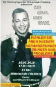  ?? Foto: Vhs ?? Abgesagt wurde das Theaterstü­ck der Vhs Aichach Friedberg zur Friedberge­r Stadtpolit­ik.