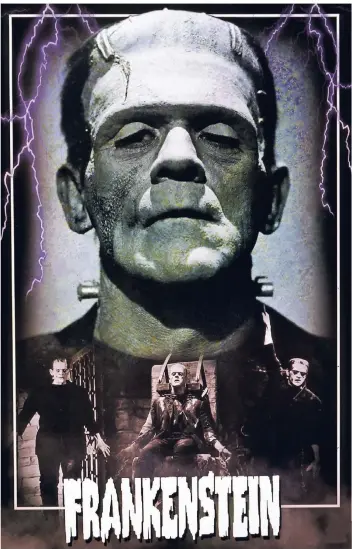  ?? FOTO: DPA ?? Plakat zum Film „Frankenste­in“mit Boris Karloff von 1931.