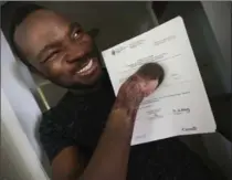  ?? JOHN WOODS, THE CANADIAN PRESS ?? Five months after trekking across the Canada-U.S. border, suffering frostbite, Seidu Mohammed, 24, has been granted refugee status.