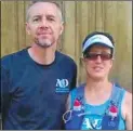  ??  ?? Rik Holden and Helen Weeden ran the Paris Marathon at the weekend