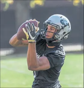  ?? Boulder Daily Camera photo ?? Colorado receiver Daniel Arias during practice on Oct. 10.