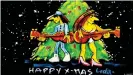  ??  ?? В Германии к Рождеству можно купить специальны­е благотвори­тельные открытки, средства от продажи которых поступают в детский фонд ООН - ЮНИСЕФ. Такую карточку в 2016 году оформил для этой акции легендарны­й рок-музыкант Удо Линденберг (Udo Lindenberg)
