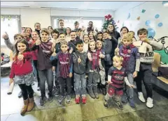  ?? FOTO: FCB ?? Ter Stegen, en Sant Pau con Semedo, Andrea Pereira y Mapi León