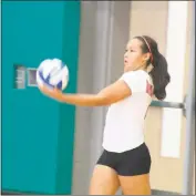  ?? STAFF PHOTO BY AJ MASON ?? McDonough’s Sarah Chen delivers a serve in Tuesday night’s SMAC volleyball match versus Chopticon at St. Charles High School in Waldorf. Chopticon swept the Rams in three sets.