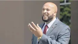  ?? WILLIE J ALLEN JR/ORLANDO SENTINEL ?? Seminole County Supervisor of Elections Chris Anderson during a press conference on March 30 in front of his office.