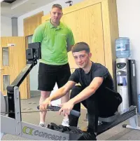  ?? Fitness Day and events such as this are the catalyst for many to live a more active and healthy lifestyle.” ?? ●●Kane Ashcroft, adult services apprentice competing in the rowing challenge with Ashley Rowland, Link4Life fitness assistant