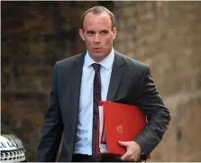  ??  ?? Claim: British Brexit Secretary Dominic Raab said some in the EU were using the Irish Border issue to pressure the UK