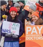  ?? ?? Protest: Junior doctors yesterday