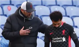  ?? Photograph: Marc Atkins/Getty Images ?? Jürgen Klopp said the interview does not indicate internal problems between Liverpool and Mohamed Salah.