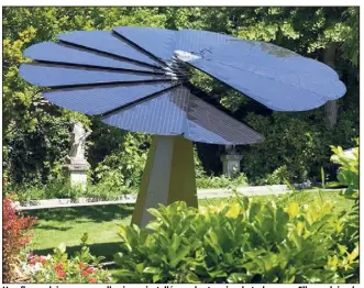  ?? (Photo DR) ?? Une fleur solaire comme celle-ci sera installée sur les terrains du technoparc. Elle produira de l’énergie propre et exposera le savoir-faire d’EDF…