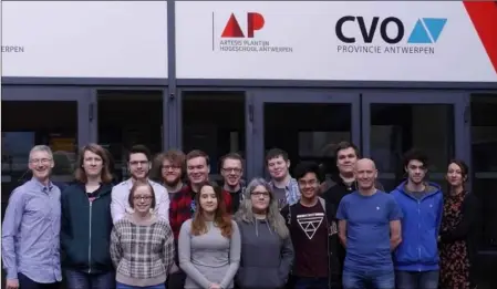  ??  ?? DkIT BSc (Honours) Computing in Games Developmen­t students, who travelled with lecturers, Derek O’Reilly and Shane Dowdall, to Antwerp, Belgium, to take part in the Erasmus+ funded project ‘Citizen School, Serious Gaming for a better Europe.’