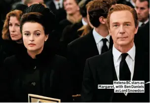  ??  ?? Helena BC stars as Margaret, with Ben Daniels as Lord Snowdon