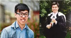  ??  ?? Dreams came true for both Nicholas Aaron Tam (left) and Tan Jiann Ming, both of whom entered the University of Cambridge. Tan later did his postgradua­te degree in Imperial College London.