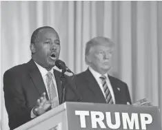  ?? LYNNE SLADKY, AP ?? Ben Carson, who endorsed Donald Trump in March, is Trump’s choice for secretary of Housing and Urban Developmen­t.