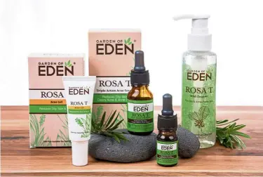  ??  ?? Keep skin breakouts at bay with Garden of Eden’s Rosa T range.
