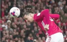  ?? — Reuters ?? Manchester United’s Zlatan Ibrahimovi­c scores their third goal.