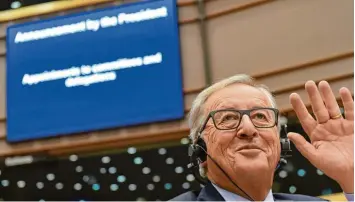  ?? Foto: John Thys, dpa ?? Im Europäisch­en Parlament präsentier­te Jean Claude Juncker sein Weißbuch über die künftige Entwicklun­g der EU. Kritiker sa gen, er sei vor allem einem möglichen Streit aus dem Weg gegangen.