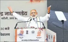  ?? RAJESH KUMAR/HT ?? Prime Minister Narendra Modi during a rally in Varanasi on Tuesday.