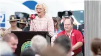  ??  ?? Illinois Supreme Court Justice Anne Burke speaks at the ceremony.