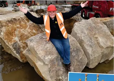  ??  ?? Proud: Emma Armstrong at her family’s quarry