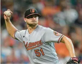  ?? DAVID J. PHILLIP/AP ?? After struggling with the Nationals, Austin Voth joined the Orioles as a waiver claim this past season and recorded a 3.04 ERA in 83 innings.