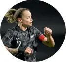  ?? PHOTOSPORT ?? CJ Bott, left, setting up an attack for the Football Ferns against Portugal in February, has praised Ria Percival, above, for her support and encouragem­ent.