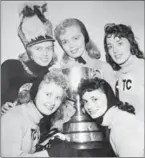  ?? SUPPLIED PHOTO ?? Right: Tigerettes with the Grey Cup.
Below: Grey Cup champions 1965. Front row: End Stan Crisson, tackle Bronko Nagurski, guard Chuck Walton, centre Gene Ceppetelli, guard Bill Danychuk, tackle Ellison Kelly and end Hal Patterson. Back row: Halfback...