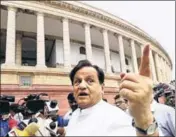  ?? PTI ?? Looking back, the Trojan horses that threatened the Congress with a loss of face — which Ahmed Patel’s defeat would have been — has created space for cooption and experiment­ation.