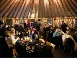  ?? ?? Reached by snow cat, the Montana Dinner Yurt offers meals high on the slopes of the resort.
