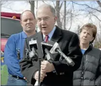  ??  ?? Senate Majority Leader Martin M. Looney, D-New Haven, kicked off National Consumer Protection Week with a press conference at Mountain View Landscape in Cromwell on Monday.