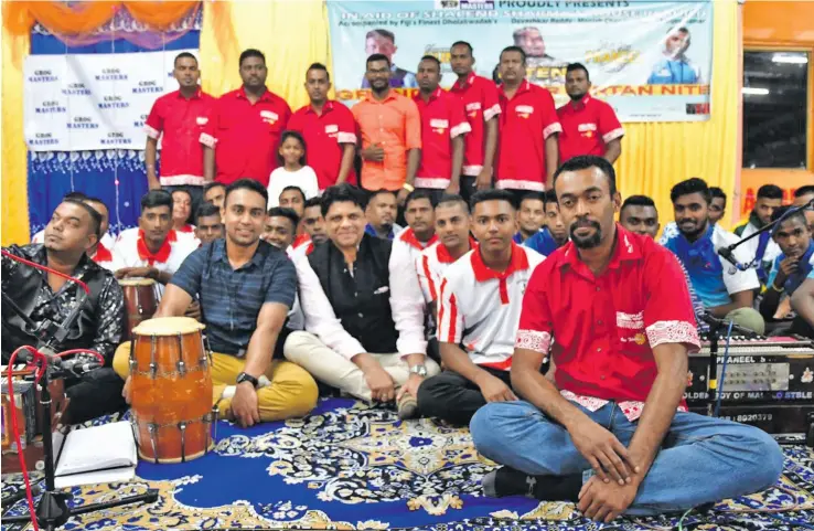  ?? Photo: DEPTFO News ?? Acting Prime Minister and Attorney-General Aiyaz Sayed-Khaiyum with participan­ts and guests during the Kirtan Night at Narere Primary School on July 21, 2018.