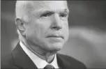  ?? ASSOCIATED PRESS FILE ?? THE LATE SEN. JOHN MCCAIN, R-Ariz., a former prisoner of war, was once called a “loser” by president Donald Trump, and Trump allegedly called World War I dead at an American military cemetery in France “losers” and “suckers” in 2018.