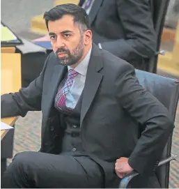  ?? Picture: PA. ?? Justice Secretary Humza Yousaf in the Scottish Parliament during the debate on the Hate Crime and Public Order (Scotland) Bill.