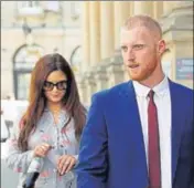  ?? REUTERS ?? Ben Stokes and wife Clare Ratcliffe arrive for the hearing at the Bristol Crown Court on Monday.