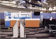  ?? Arnold Gold / Hearst Connecticu­t Media ?? The American Airlines check-in area in the terminal at Tweed New Haven Regional Airport in New Haven on Monday.