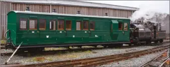  ?? Photo: Chris Parry, FFWHR ?? Above: Ex works: The Pickering ready for its transfer across Porthmadog by ‘Welsh Pony’.