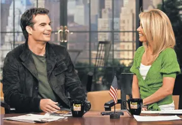  ?? BUENA VISTA TELEVISION ?? Jeff Gordon chats with Kelly Ripa during his eighth stint as “LiveWith Regis and Kelly” co- host.